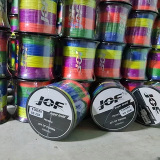 สายpeถัก8คละสี มีสีสลับและสีดำ✅️ แบรนด์📌jof📌แท้100%ยาว100เมตร By Japan👍