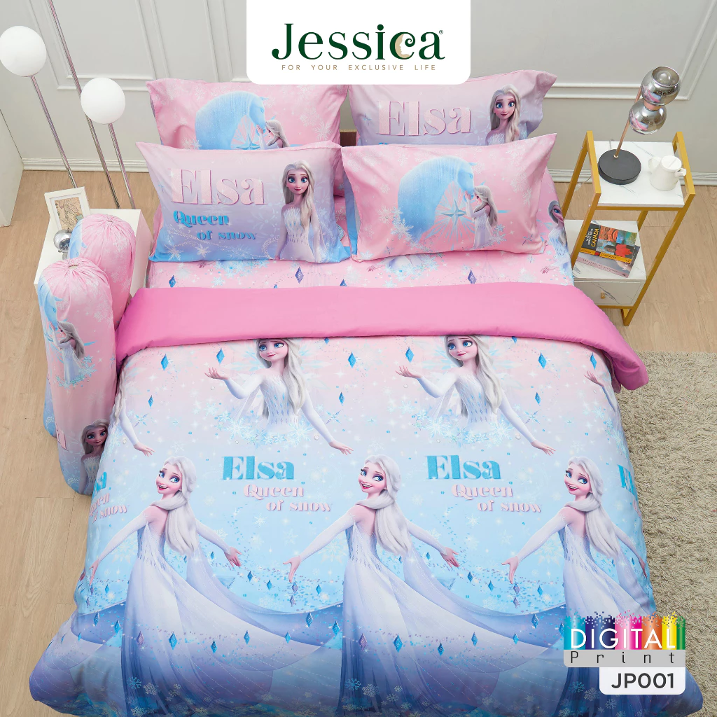Jessica Frozen JP001 Micro Digital Print ชุดเครื่องนอน ผ้าปูที่นอน ผ้าห่มนวม เจสสิก้า พิมพ์ดิจิตอล ลิขสิทธิ์แท้ ดิสนีย์