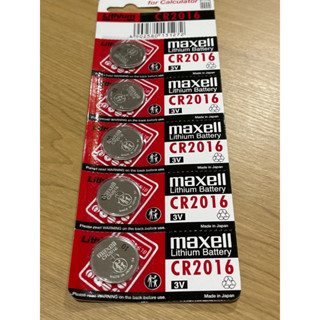 ถ่านกระดุม ยี่ห้อMaxell CR2016 Lithium Battery 3V 1แผงมี5เม็ด