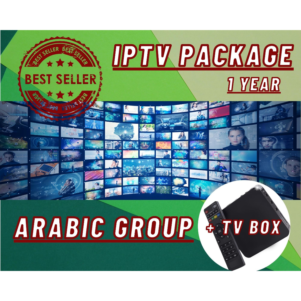 IPTV Package 1 YEAR With Android TV box , ARABIC GROUP, TV ONLINE, live Sport events, latest movies, news and more++