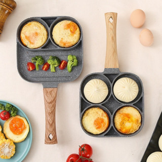 กระทะทอดไข่4หลุม Omelet PAN ใช้ทอดไข่ดาว ทอดแฮม ทำอาหารไม่ติด เคลือบสาร Non-Stick สามารถใช้กับเตาแม่เหล็กไฟฟ้า