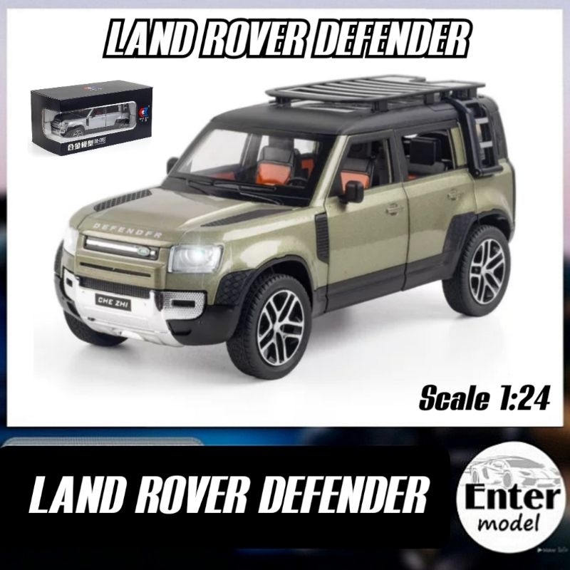 โมเดลรถเหล็ก มีเสียงมีไฟ Land Rover Defender ยาว 20cm Scale1/24