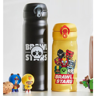 🎀【พร้อมส่ง】 LINE FRIENDS x Brawl Stars Yellow Thermos Tumbler 350ml