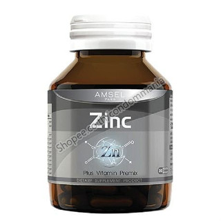 Amsel Zinc แอมเซล ซิงค์ ขนาด 30 เม็ด วิตามิน ลดสิว ลดเครียด