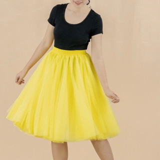 LARLA ✿ SK01YN กระโปรงสุ่ม กระโปรงเจ้าสาว Tutu Skirt สีเหลืองสด