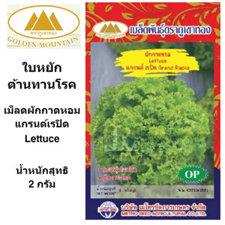 ภูเขาทอง เมล็ดผักกาดหอม แกรนด์ เรปิด ขนาด 2 กรัม เม็ดผักกาดหอม เมล็ดพันธุ์พืช