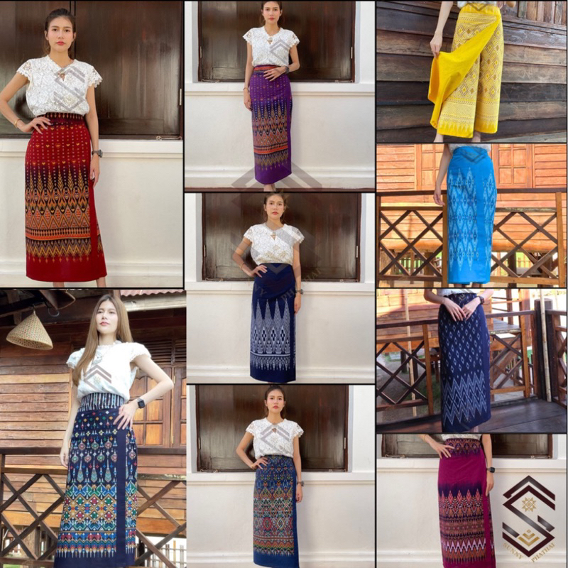 สำหรับสั่งไซส์กลาง ผ้าถุงเย็บสำเร็จรูป ทรงกระโปรงกางเกง หรือ กระเปง ผ้าฝ้ายพิมพ์ลายทอเครื่องหมักโคลน ทรงสวยแฟชั่นผ้าไทย - รูปที่ 4