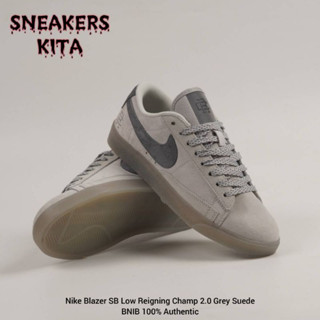 ของแท้ 100% Nike Blazer SB Low Reigning Champ 2.0 Grey Suede