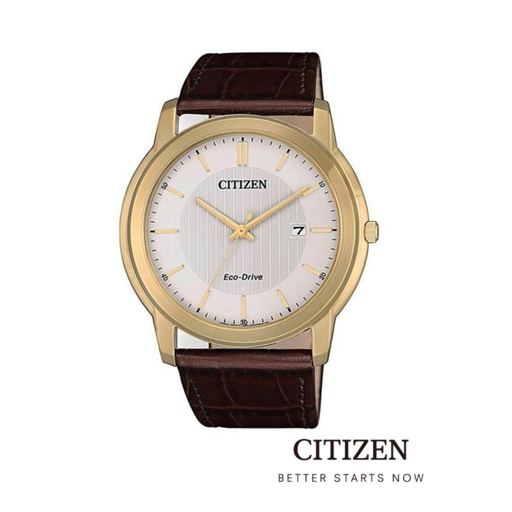 CITIZEN Eco-Drive  AW1212-10A Leather Men's  Watch (นาฬิกาผู้ชายพลังงานแสง)