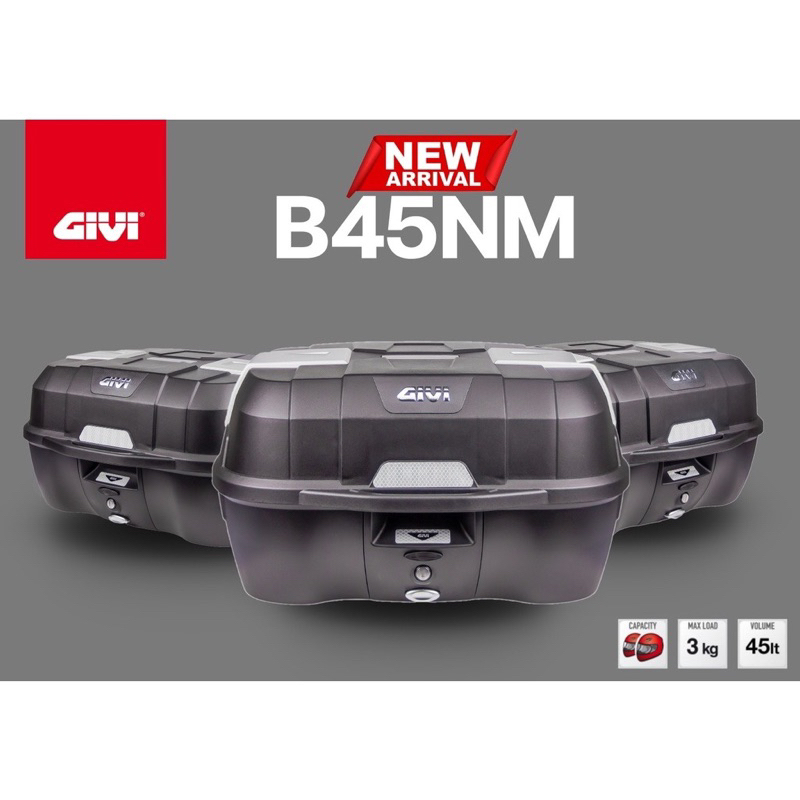 กล่องท้าย GIVI B45NM ขนาด 45 ลิตร เก็บหมวกกันน๊อค 2 ใบ