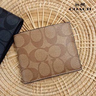 COACH ID BILLFOLD WALLET IN SIGNATURE CANVAS(COACH F66551)