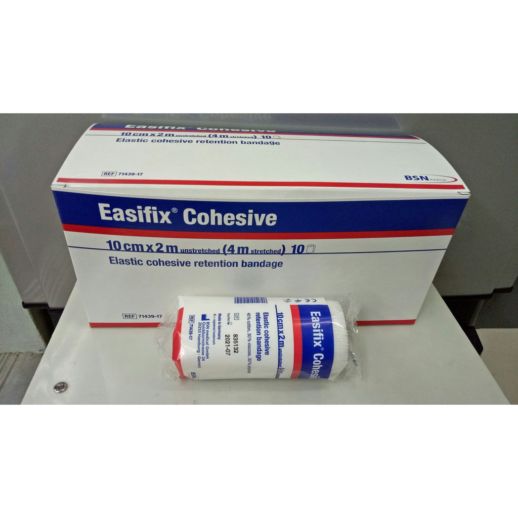 Easifix Cohesive 2.5 ,4 ,6  ,8 ,10 cm ผ้าพันแผลยืดหยุ่นชนิดยึดติดในตัวEASIFIX COHESIVE BANDAGE (10 C