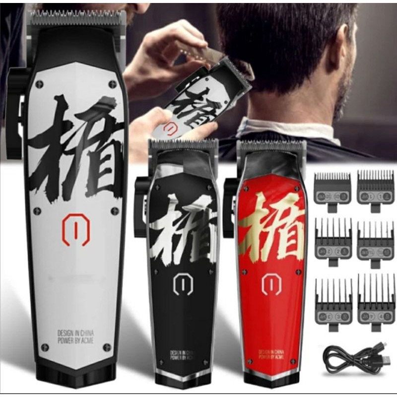 M10 madeshow m10 ปัตตาเลี่ยน ( มีแบบลับคม ) ปัตตาเลี่ยนตัดผมไร้สาย แบบมืออาชีพ สําหรับผู้ชาย 2022