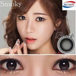 คอนแทคเลนส์ Smoky Black สโมกกี้ สีดำ (Beautylens)เลนส์อั้มค่าอมน้ำ55% สายตา 50-1000