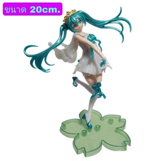 โมเดล Hatsune Miku ฮัตสึเนะ มิกุ ชุดขาว ขนาด20cm.