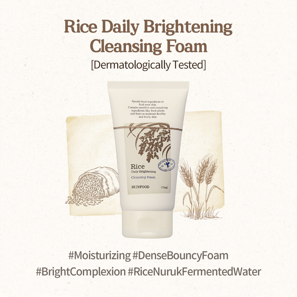 SKINFOOD Rice Scrub Foam with Brightening effect 150ml Micro Fine Rice ...