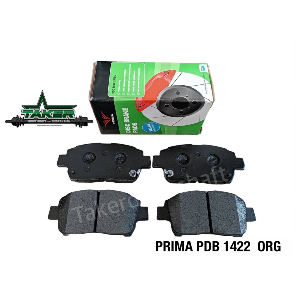 ผ้าเบรคหน้า ผ้าเบรคแท้ Prima PDB1422 สำหรับ Toyota Altis ปี01 ขึ้นไป, Vios ปี03 ขึ้นไป
