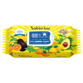 Saborino　แพ็คใบหน้า　「めざまシート（Mezama　Seet）」　ชนิดชื้น　กลิ่นฟรุ๊ตตี้เฮิร์บ　　（1box32 sheets）