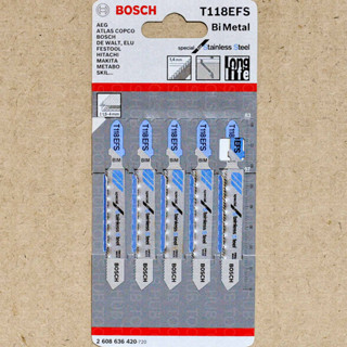 Bosch ใบเลื่อยจิ๊กซอว์ รุ่น T 118 EFS Special for Stainless Steel # 2608636420 (ของแท้)