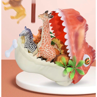 T-rex head model box กล่องเก็บโมเดลรูปหัว t-rex แถมโมเดลของเล่นในกล่อง