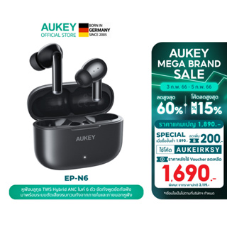 [สินค้าขายดี] AUKEY EP-N6 หูฟังบลูทูธ True Wireless Earbuds Active Noise Cancelling TWS เบสดี หูฟังไร้สาย ANC ตัดเสียงรบกวน H1 รุ่น EP-N6