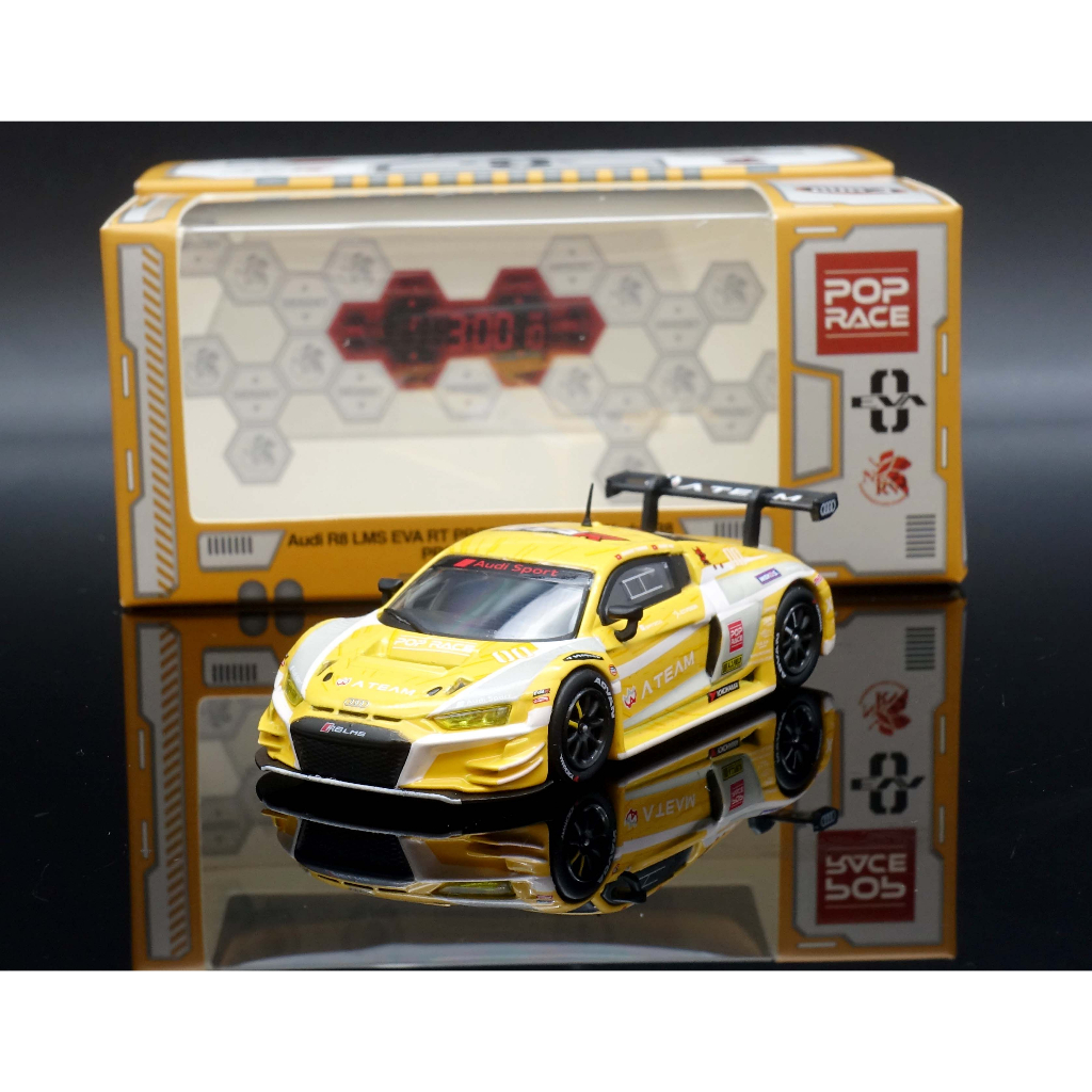 POP RACE 1/64 AUDI R8 LMS EVA RT PROTO TYPE-00 X WORKS R8 DIECAST SCALE MODEL CAR PR64-R8LMS-EVA00