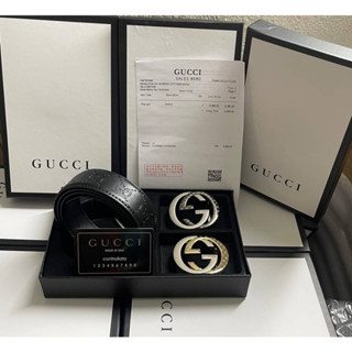 พร้อมส่ง*เซ็ตเข็มขัดผู้ชายสายหนัง gucci Belt set