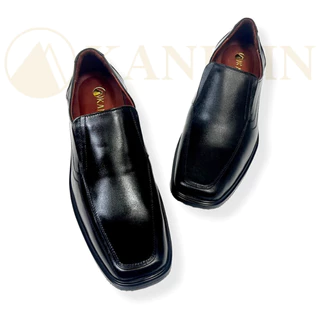 KANKUN รองเท้าคัทชูผู้ชาย หนังแท้ เกรดพรีเมี่ยม loafer dual super soft พื้นนุ่มพิเศษ สีดำ ทรงสวยใส่ออกงานต่างๆ งานแต่ง