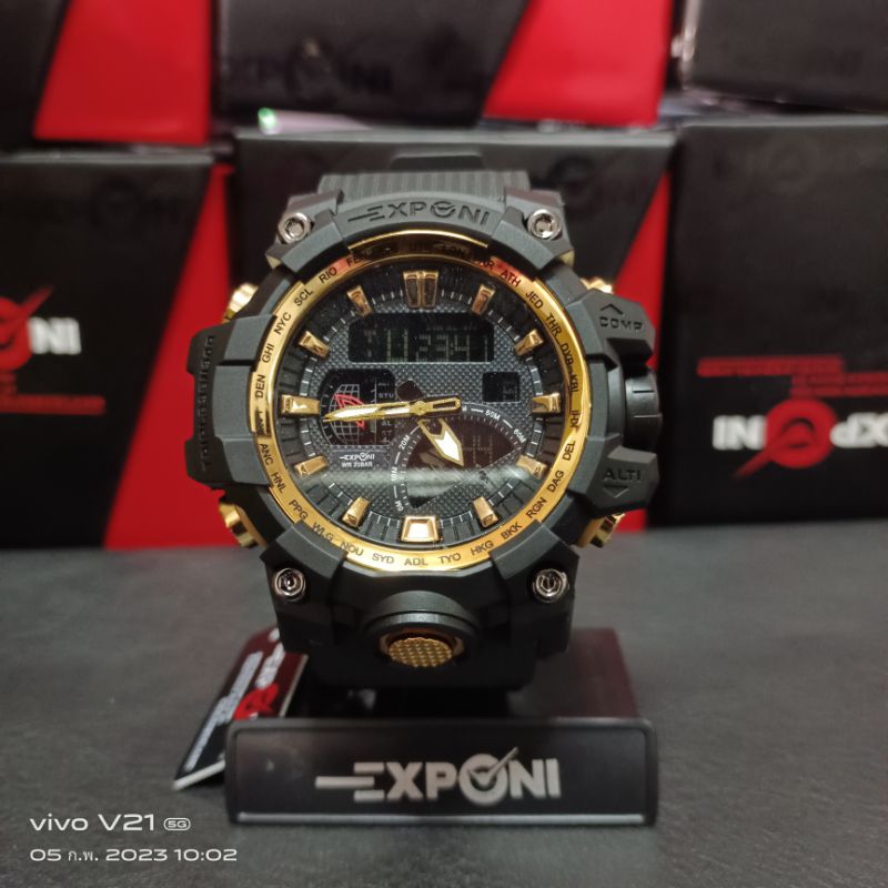 Exponi watch นาฬิกาข้อมือ แนวสปอร์ต 2ระบบ กันน้ำได้ 100% #E58