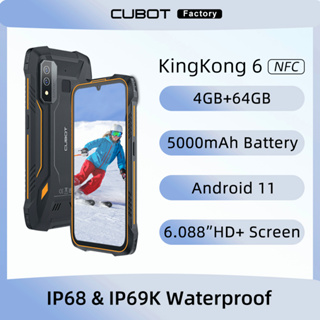 Cubot KingKong 6 Rugged Smartphone, 5000mAh Battery,64GB ROM (128GB Extended), IP68 Waterproof, NFC, 4G Dual SIM, Androi