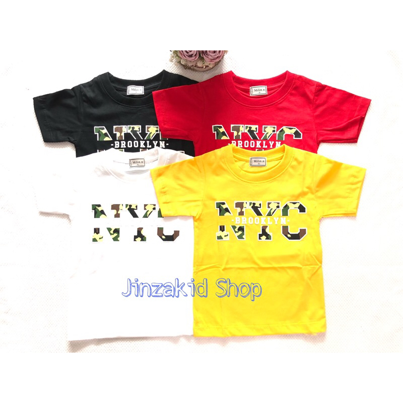 เสื้อยืดพิมพ์ลาย"NYC"เด็กMilin ผ้าคอตตอน1-10ขวบS-4XLพร้อมส่ง❗️มีเก็บเงินปลายทาง🚚🚚