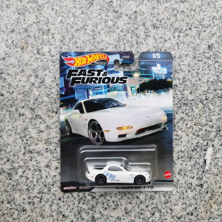 รถเหล็ก Hotwheels Fast&amp;Furious Mazda Rx-7 FDล้อยาง