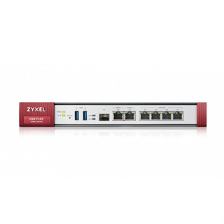 Zyxel USG FLEX 100 Firewall throughput 900 Mbps 4 x LAN/DMZ, 1 x WAN, 1 x SFP เชื่อมต่อผ่าน VPN ได้พร้อมกันสูงสุด 40 use