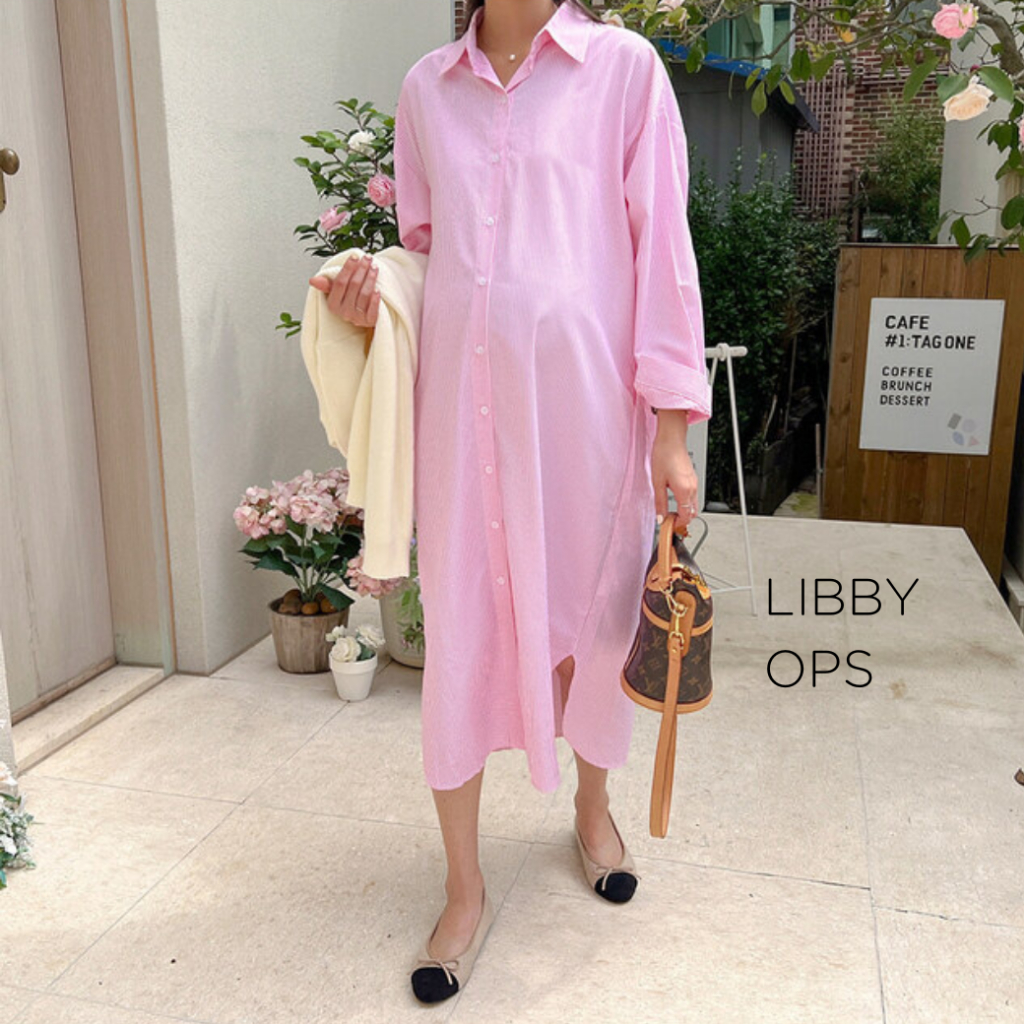 [พร้อมส่ง]Buying Office เดรสคนท้อง Libby Nursing Shirt OPS ใส่สบาย จากเกาหลี
