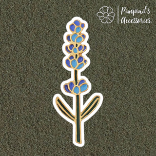 🇹🇭 พร้อมส่ง : เข็มกลัดลายกิ่งดอกลาเวนเดอร์ | Lavender Flower Branch Enamel Brooch Pin.