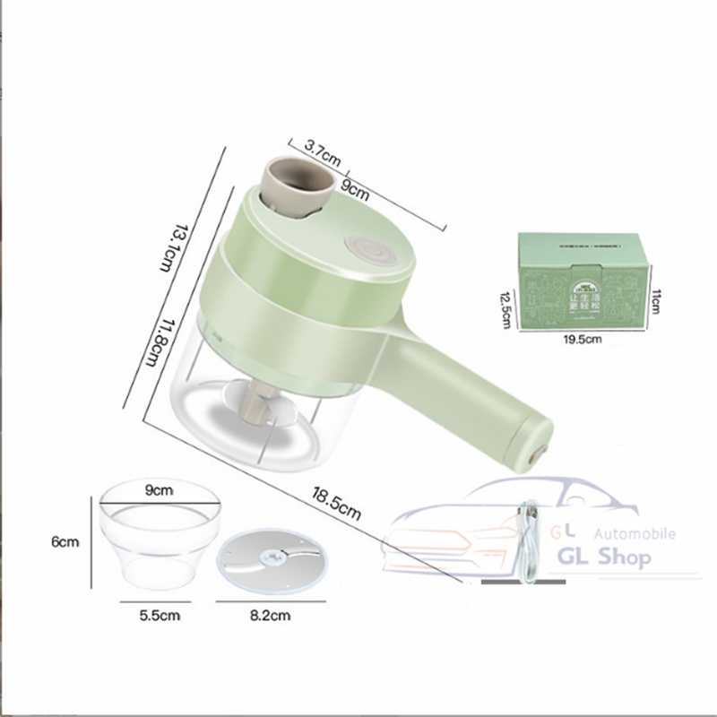 เครื่องบดผักไฟฟ้า 2in1 แบบชาร์จ USB ทนทาน โหมดตัดผัก ปั่นกระเทียมในห้องครัว ใช้ในบ้าน - รูปที่ 6