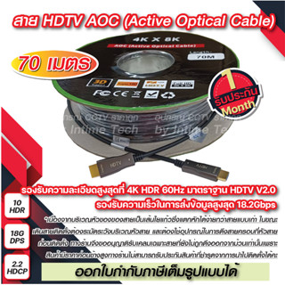 สาย เอชดีเอ็มไอ HDTV Fiber AOC (active optical cable) hdmi ยาว 70m.