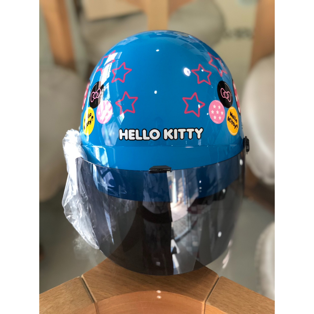 หมวกกันน็อคแบบครึ่งใบ ลายลิขสิทธิ์แท้ HELLO KITTY - RUN 02