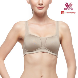 Sport Bra บราออกกำลังกาย สีน้ำตาล (Brown) รุ่น WR1491 ไม่มีโครง เสื้อใน ชุดชั้นใน วาโก้ Exercise บรา ออกกำลังกาย Wacoal