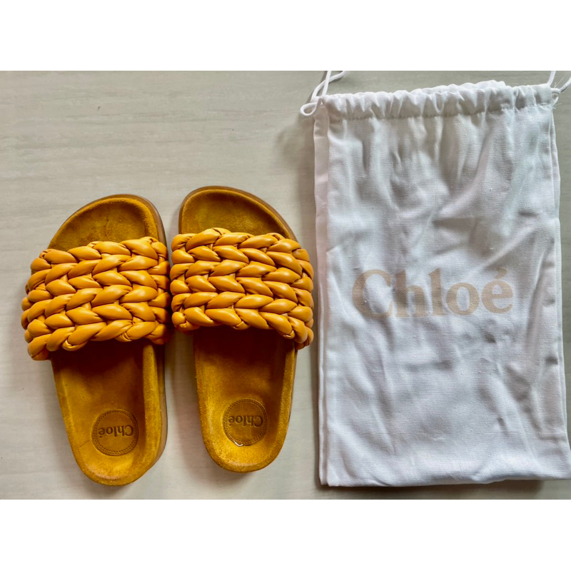 รองเท้าChloe สีเหลืองมัสตาร์ท แท้100% เบอร์37