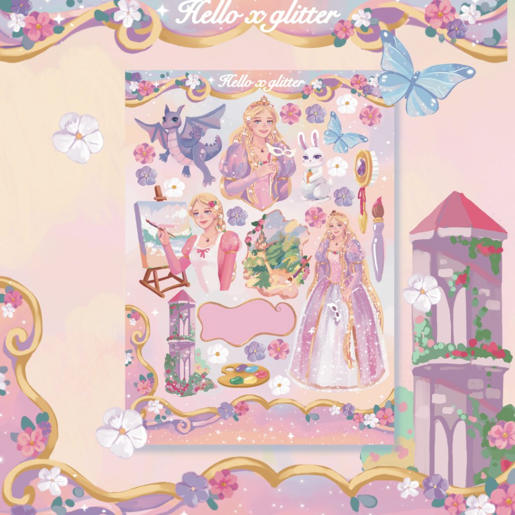 Rapunzel sticker pvc by helloxglitter♡︎