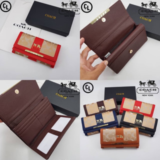 กระเป๋าสตางค์ใบยาว 3 พับ coach ( box set) ความยาว 20 cm.