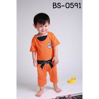 ชุดบอดี้สูทแฟนซีเด็ก แขนสั้น ดราก้อนบอล สีส้ม  Dragon Ball cosplay bodysuite BS0591