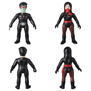 [ของแท้ มือ 1] Medicom Sofubi (Toei Retro Soft Vinyl Collection) - Rider Shocker Combatman Black Beret and Woman (y2017)