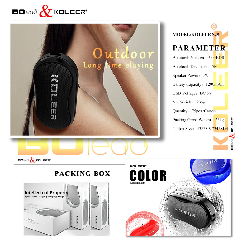 KOLEER S29 Bluetooth 5.1 ลำโพงบลูทูธ ลำโพงไร้สาย เสียงดี รูปที่ 2