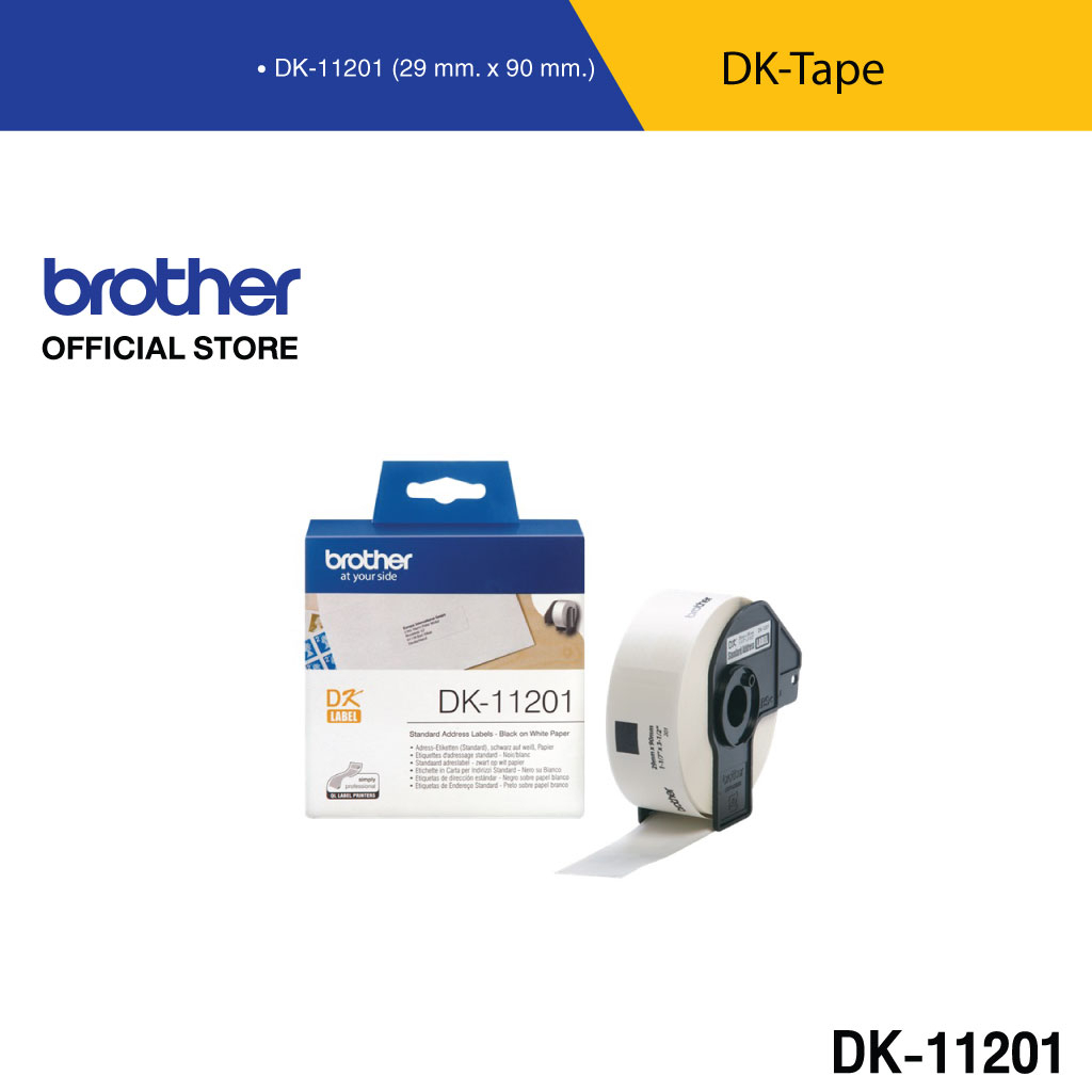 Brother DK TAPE ม้วนเทป สติ๊กเกอร์ลาเบล กระดาษความร้อน/ฟิล์ม แบบไดคัท | สำหรับ QL-800 / QL-820NWB | 