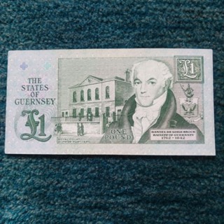 ธนบัตร Guernsey 1 Pound 1991 ผ่านใช้ สภาพดี