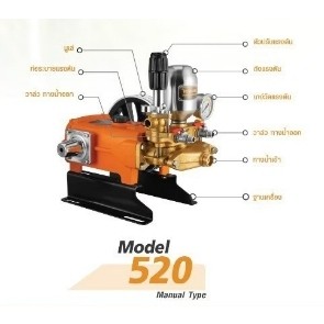 เครื่องพ่นยาสามสูบ ROWEL รุ่น RW-520 (Manual TYpe) 6 หุน ขนาด 3/4 นิ้ว  พ่นยา3สูบ พ่นยา โรเวล