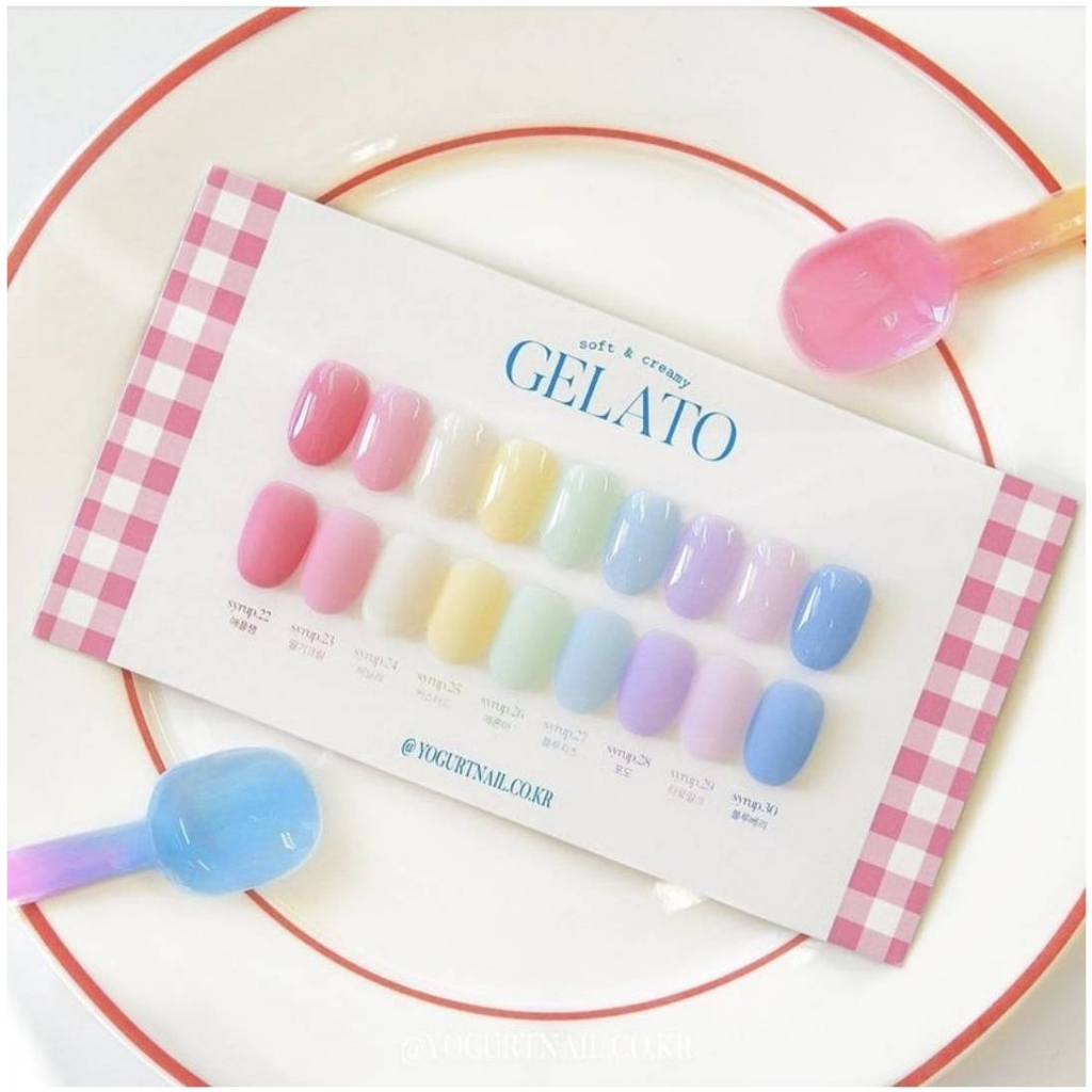 เซตสีเจลขายดี 'Gelato' collection 9สีไซรัป พร้อมชาร์ตสีเปล่า Yogurt nail Koreaโยเกิร์ตเนล ของแท้จากเกาหลี🇰🇷 พร้อมส่ง