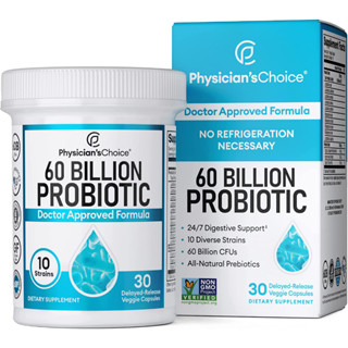 Physicians CHOICE Probiotics 60 Billion CFU - 10 Diverse Strains Plus Organic Prebiotic, Designed for Overall Digestive